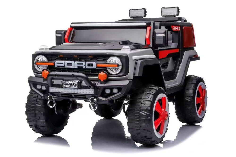 Kids electric ride-on pickup car with twin doors and parental remote control